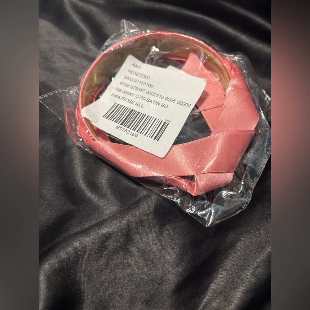 Anthropologie Pink Satin Hairband - Picture 2 of 2